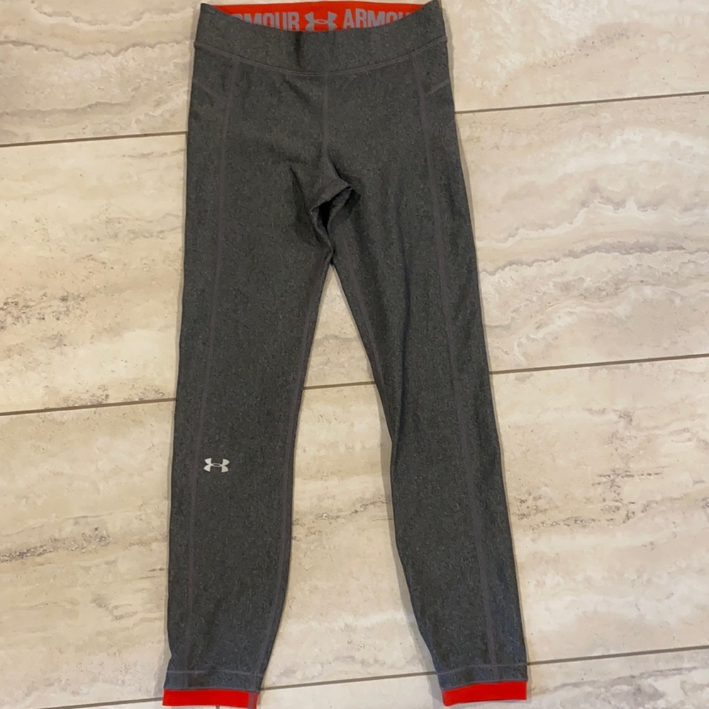 Grey and red girls Under Armour legging